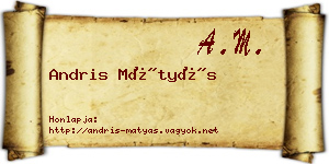 Andris Mátyás névjegykártya
