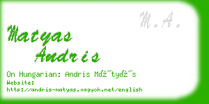 matyas andris business card